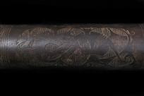 BAHAU DAYAK CARVED BAMBOO BLADE HOLDER